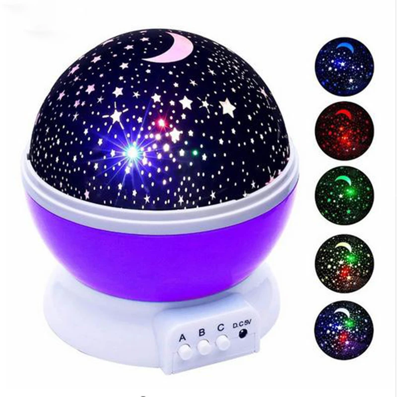 

Rotating Projector Starry LED Night Light Projector Table Night Lamp Battery Night Light Xmas Gift For Children