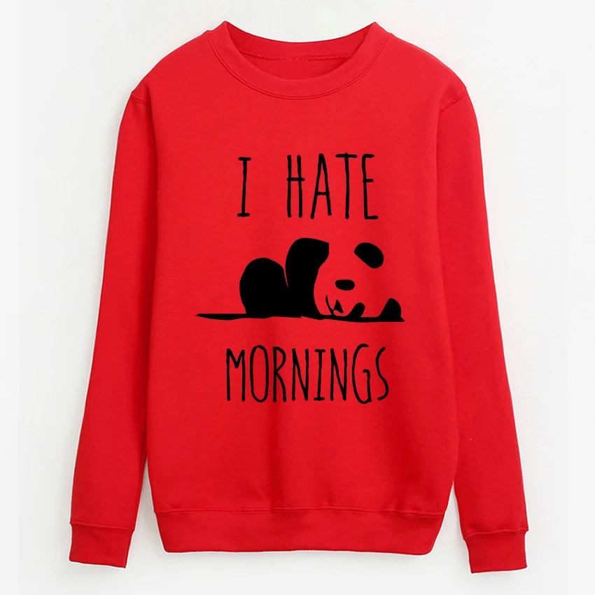 Осенняя флисовая Толстовка harajuku Lady I HATE MORNINGS kawaii Panda, толстовки для женщин, топовые Брендовые спортивные костюмы, женские пуловеры