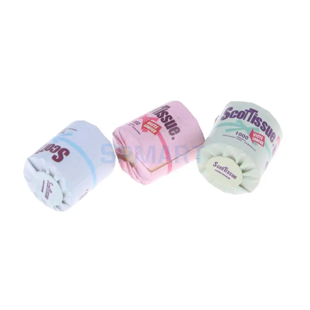 MagiDeal 1/12 Scale Dolls House Miniature Toilet Papers Tissues for Bathroom Kitchen Decoration Accessories Pretend Play Toys