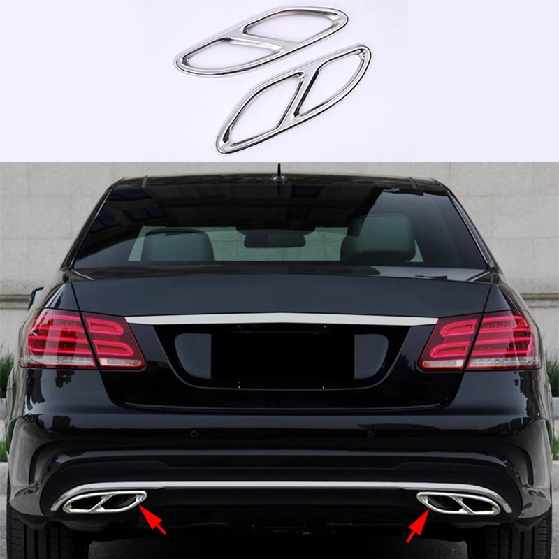 2x Rear cylinder exhaust pipe Dec Cover Trim For Mercedes-Benz E Class 2014-2017 &amp GLC X205 16-17 C W205 15-17 | Автомобили и