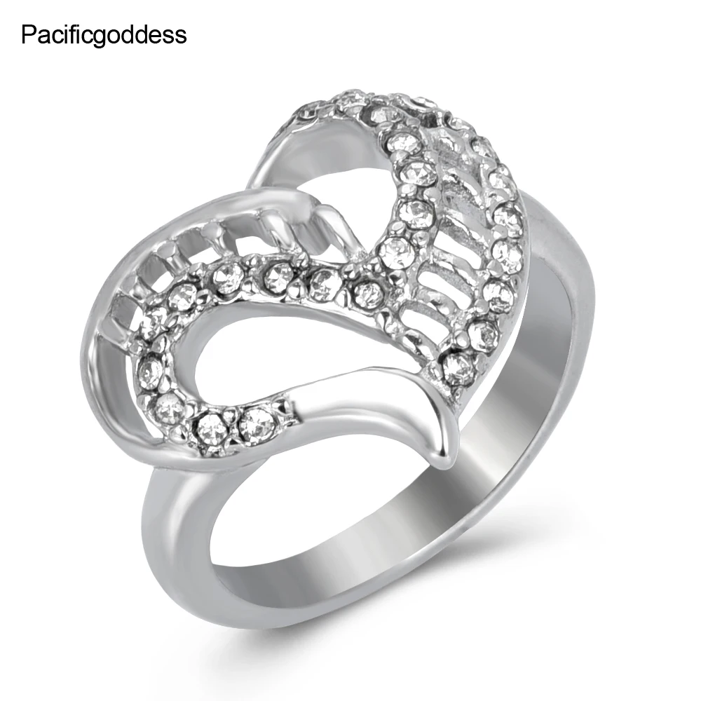 

big heart ring fashion gold color ring for women and girl stainless steel ring