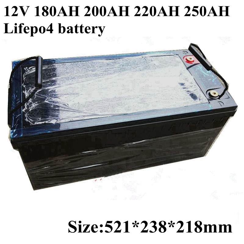 Водонепроницаемый Lifepo4 12V 12 8 V 200AH 250Ah 220Ah 180Ah литиевая батарея для лодки солнечной