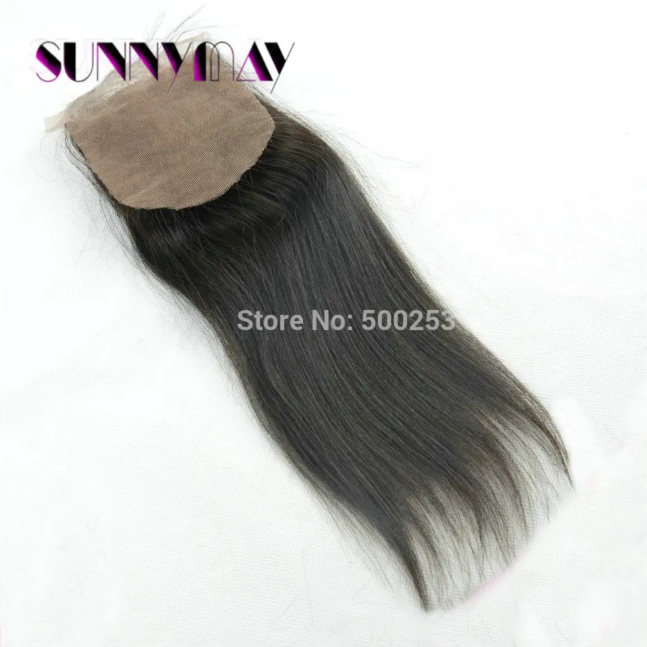 

Sunnymay Wholesale Price Virgin Peruvian Hair Silk Base Free Part  4*4 Closure Light Yaki In Stock