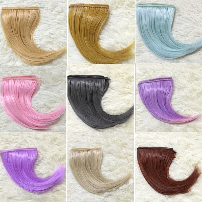 15cm brown flaxen pink grey color thick heat resistant wig hair for 1/3 1/4 BJD doll diy | Игрушки и хобби