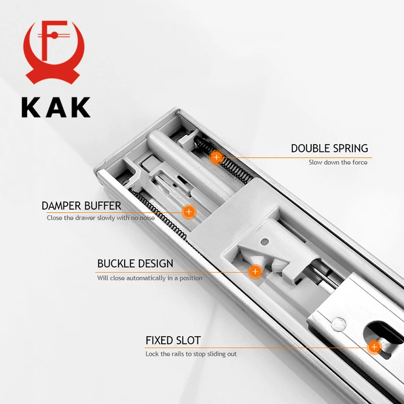 Kak 10 22 Stainless Steel Drawer Slides Soft Close Drawer Track