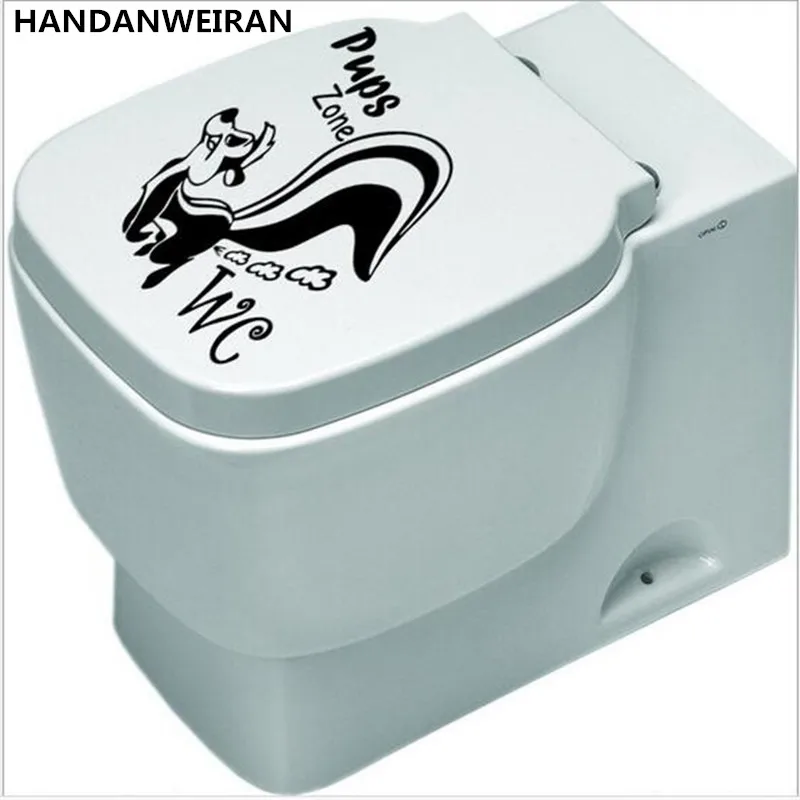 

Bathroom toilet paste cartoon skunk PVC waterproof wall stickers for black