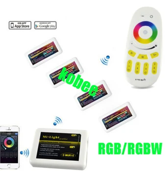 

WiFi Controller led mi light hub+ RF touch 4 Zone remote+4pcs 2.4G Controller for LED Strip RGB RGBW RGBWW 12V-24V Free ship