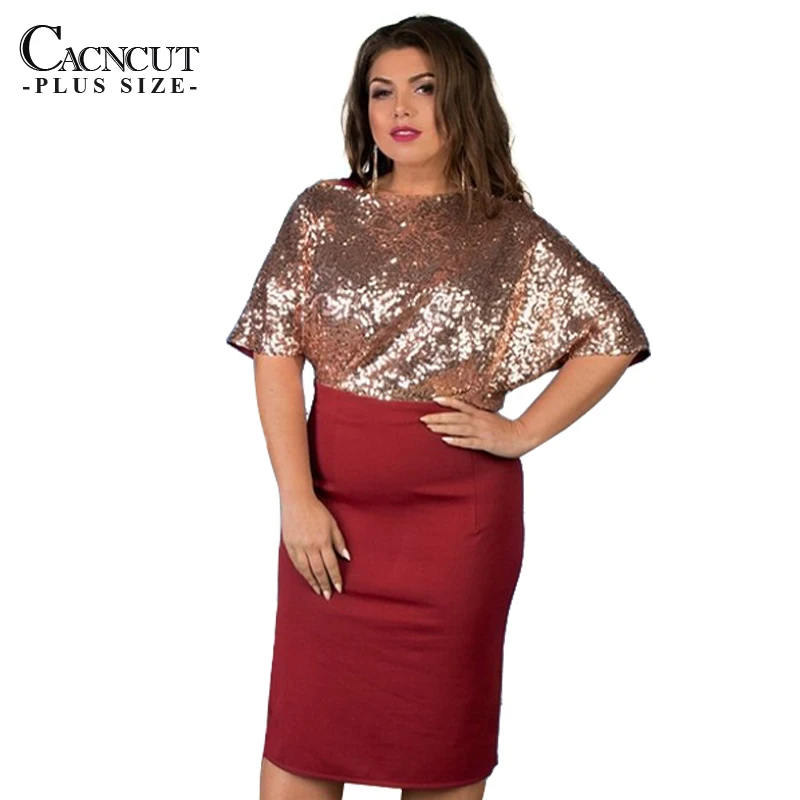 CACNCUT 5XL 6XL 2019 расшитое блестками женское летнее платье сексуальное большого