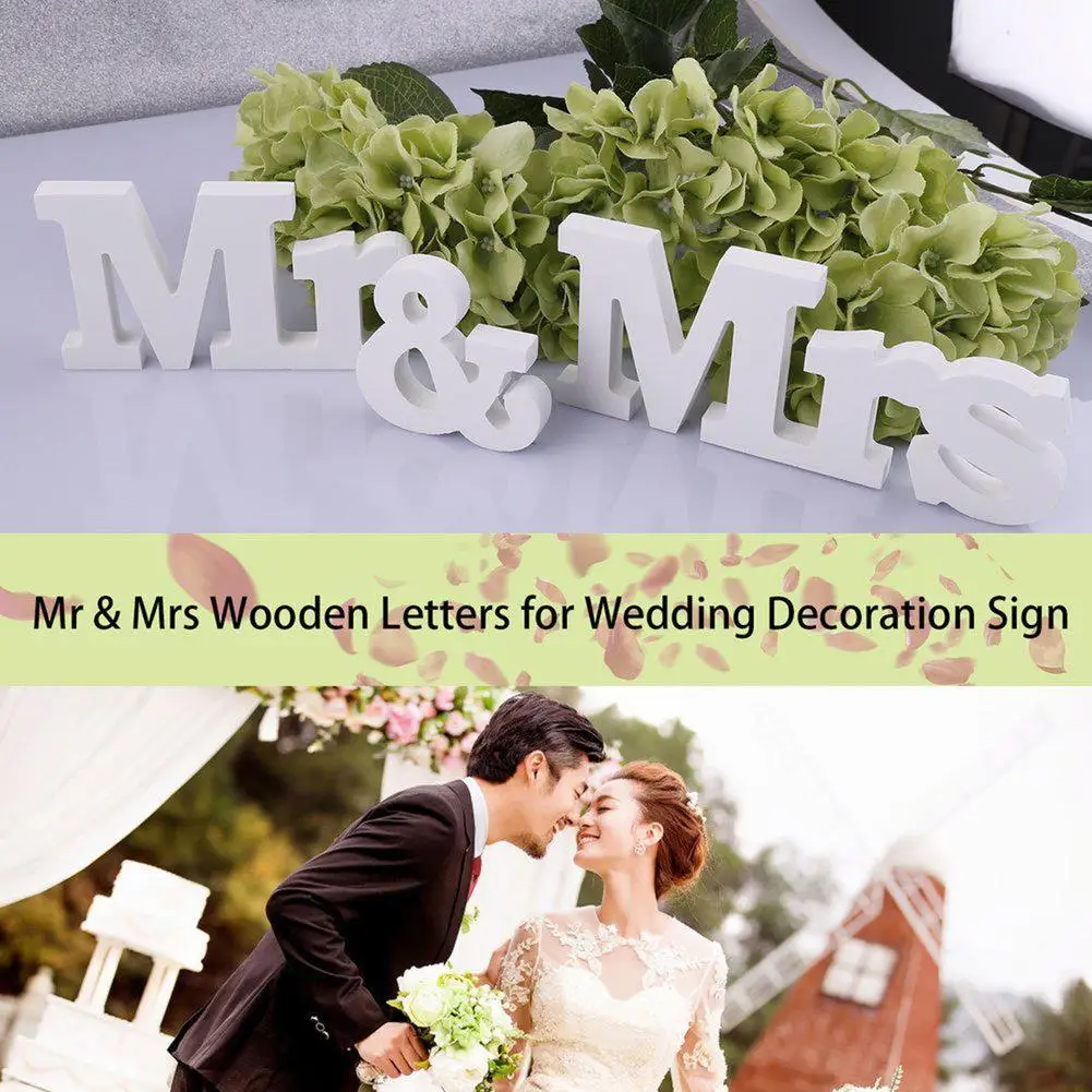 Дизайн английские буквы Mr & Mrs свадебное украшение подарок настольный декор