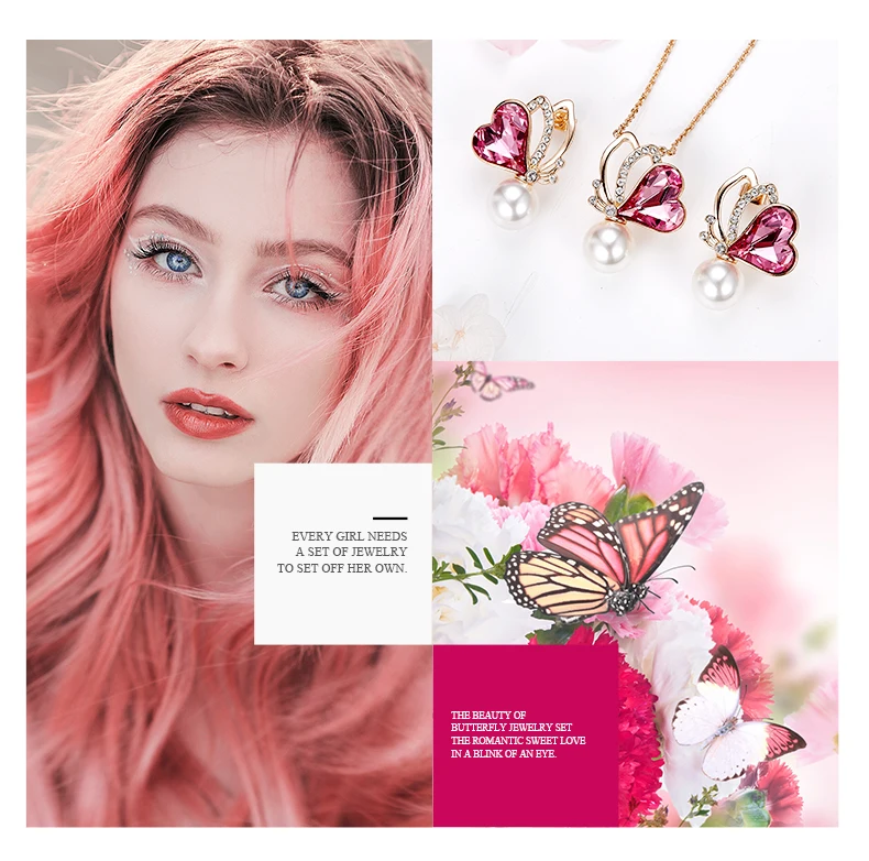 butterfly necklace earring set (3)