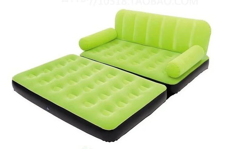Флокирование материал открытый надувной диван надувная кровать семейный диван CM-67356 - Цвет: Светло-зеленый