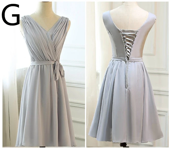 Короткое платье для девочек, элегантное платье с открытыми плечами, серое платье до колена, платье подружки невесты, платья подружек