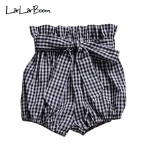 LarLarBoom/шорты для малышей в европейском и американском стиле; летние милые шорты в клетку для девочек с завязками и бантом