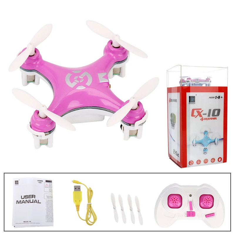 Dwi Dowellin мини Drone Cheerson CX 10 дистанционное управление RC Quadcopter Nano вертолет горячие