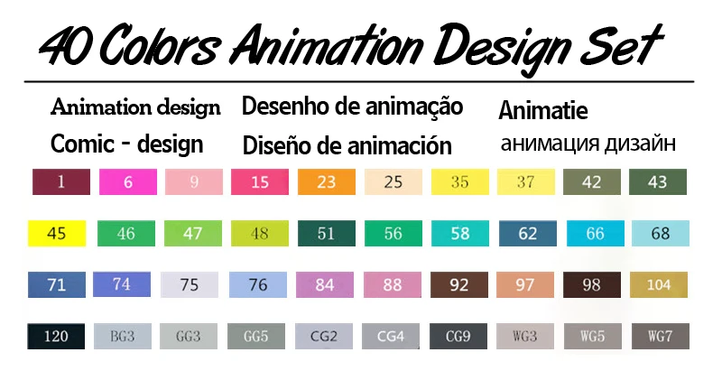 TOUCHNEW 30/40/60/80 Цвет художника с двойной головкой эскиз маркеры на спиртовой основе маркер художественный маркер для художника мягкий дизайнерский арт-Сделано в Китае - Цвет: 40 Animation set