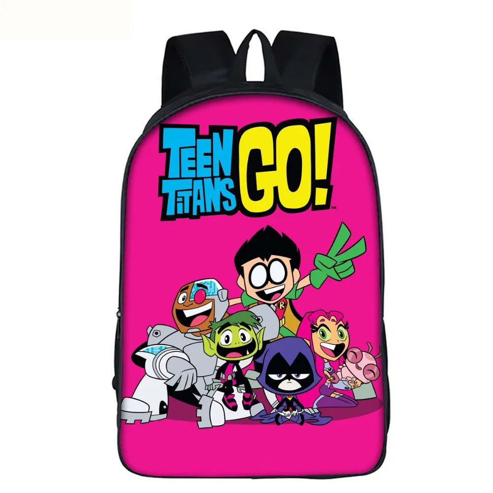 16 дюймов Teen Titans Go рюкзак мальчики девочки школьные сумки рюкзак школьный рюкзак Детский подарок по индивидуальному заказу