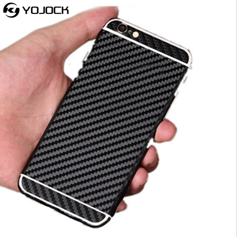 Чехол Yojock для телефона с наклейкой iPhone 7 8 3D углеродное волокно полное тело задняя