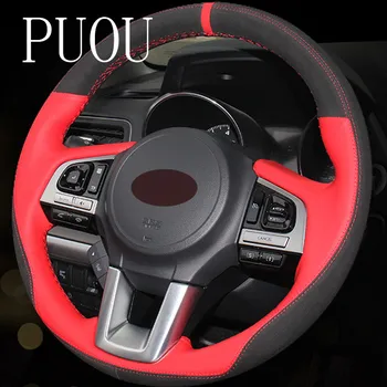 

Puou Black Suede Hand-stitched Car Steering Wheel Cover for Subaru Forester XV 2013-2015 Legacy Outback 2013 Free shipping