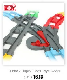 Funlock Duplo игрушки на батарейках поезд блоки для детей развивающие игрушки Электрический поезд для детей