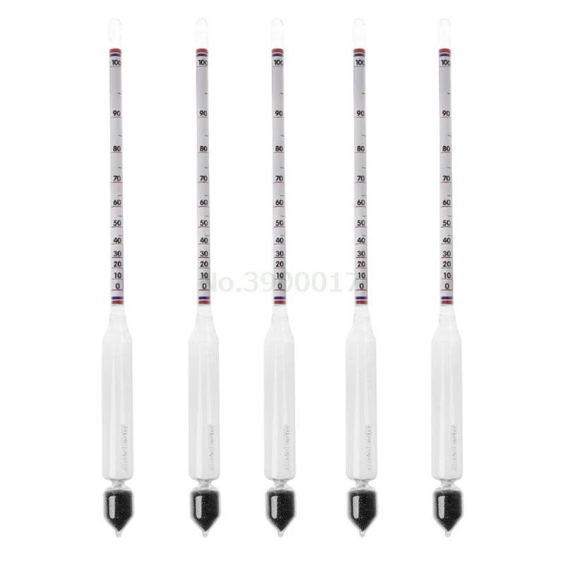 

5 Pcs Hydrometer Tester Vintage Tools Alcoholmeter Alcohol Meter Wine Concentration Meter 0-100 hydrometer alcohol Tools