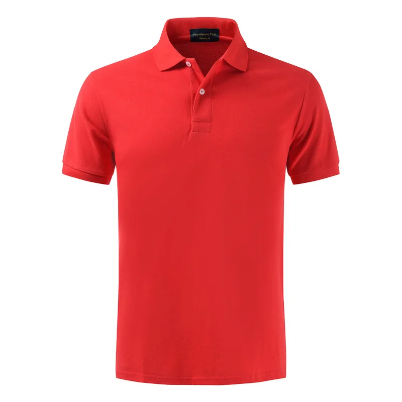 High quality 100% cotton 2018 summer British turn-over men's short-sleeved polo shirts with large size