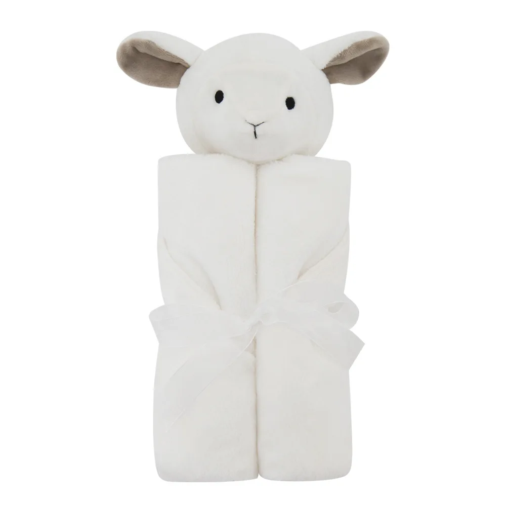Удобные коралловые шерстяное одеяло для новорожденного мягкий милый кролик овец Стиль весна мальчик одеяло для девочек детское