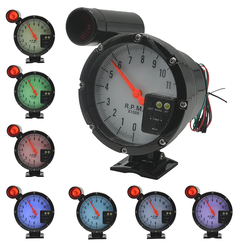 Dragon gauge 5 Inch Stepper motor Auto Car Tachometer Gauge Warning