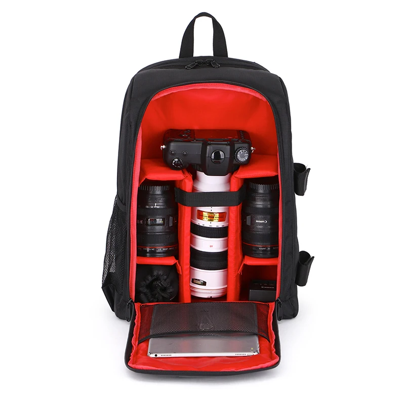 Pro Camera Backpack Waterproof Nylon DSLR Bag with Adjustable Length Outdoor Shockproof liner for Canon Sony Nikon Pro Camera Backpack Waterproof Nylon DSLR Bag with Adjustable Length Outdoor Shockproof liner for Canon Sony Nikon