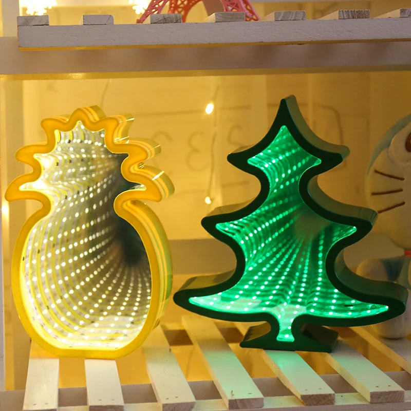 3D Marquee LED Tunnel Lamps Novelty Illusion Star Cloud Pineapple Heart Bell Night Lights Creative Gift Decor Lamp For Wall Desk (18)