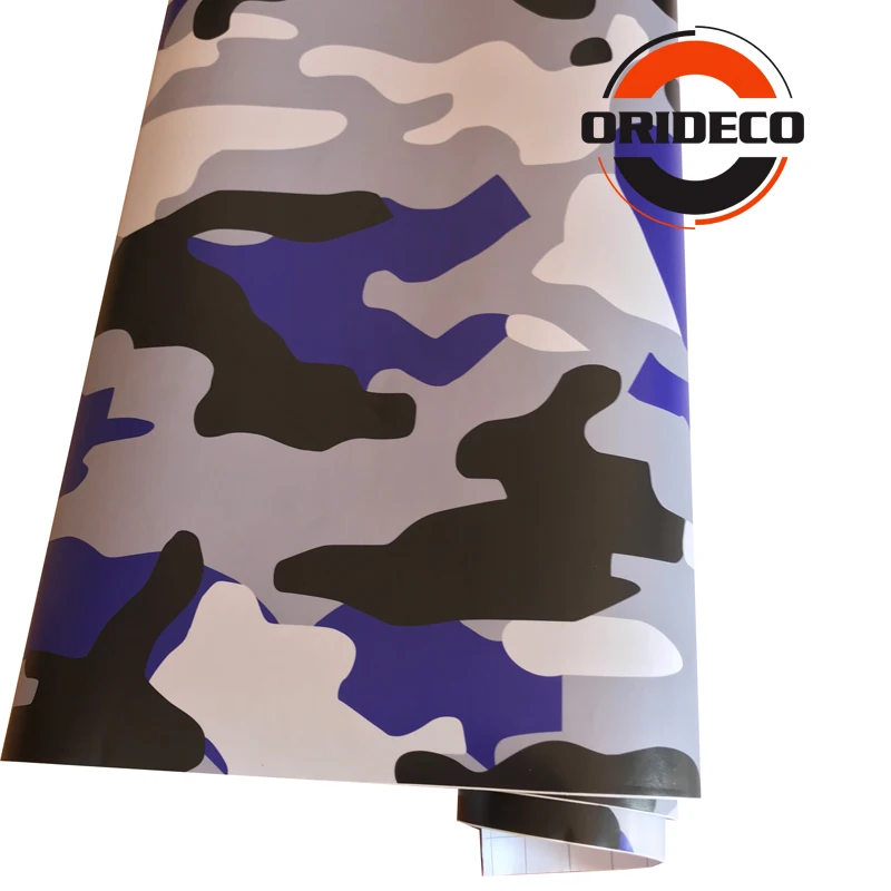 Blue black gray Snow camo vinyl car film 7