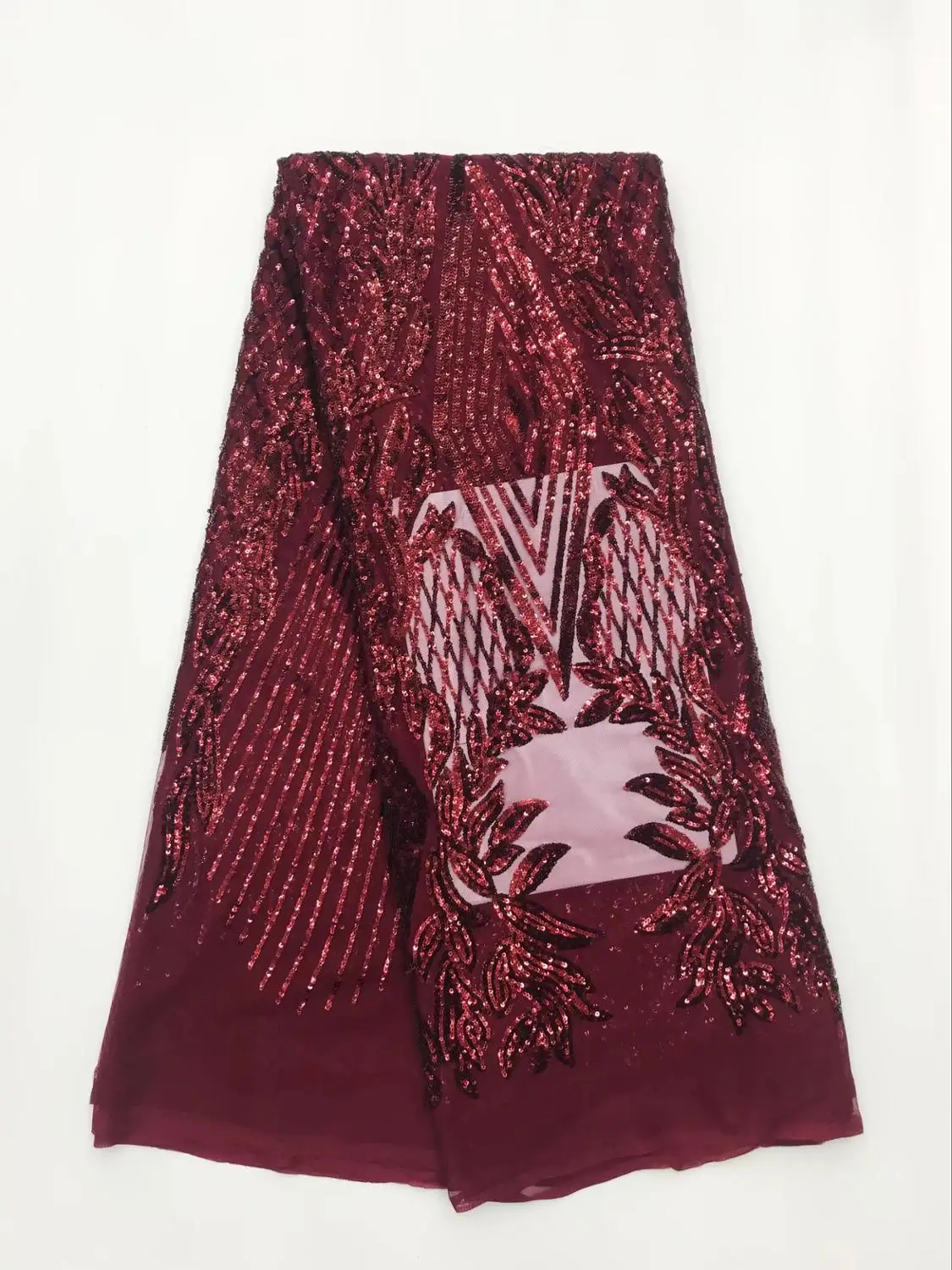 

African Sequins Tulle Lace Fabric 2019 Latest French High Quality Nigerian Embroidery Lace for party