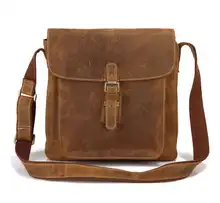 Vintage 100% Crazy Horse Genuine Leather Bag Men Messenger Bags Fashion Leisure Shoulder bags Men Small Bag NEW #VP-J7111