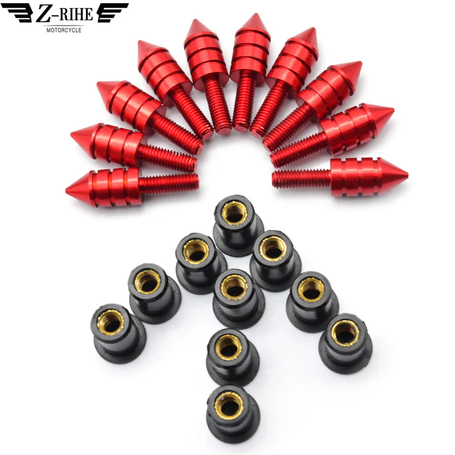 5mm Universal motorcycle Windshield Spike Bolts Screw Nuts for ktm