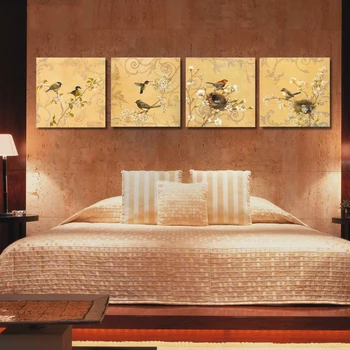 

3 Piece Home Decor Canvas Print Painting Wall Art Bird Cherry Flower