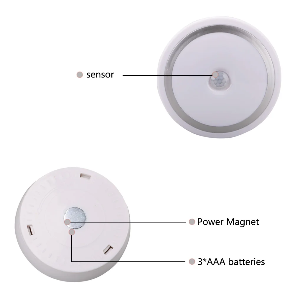 6* Светодиодный PIR датчик движения тела ночной Светильник Магнитный настенный светильник Индукционная лампа шкаф коридор шкаф светодиодный светильник с датчиком AAA батарея