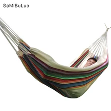 SAMIBULUO Homgrace Portable Hammock Outdoor Hanging Bed Sleeping Canvas Swing Hammock Camping Hunting free shipping outdoor portable cotton rope outdoor swing fabric camping hanging hammock canvas bed 190 80cm om