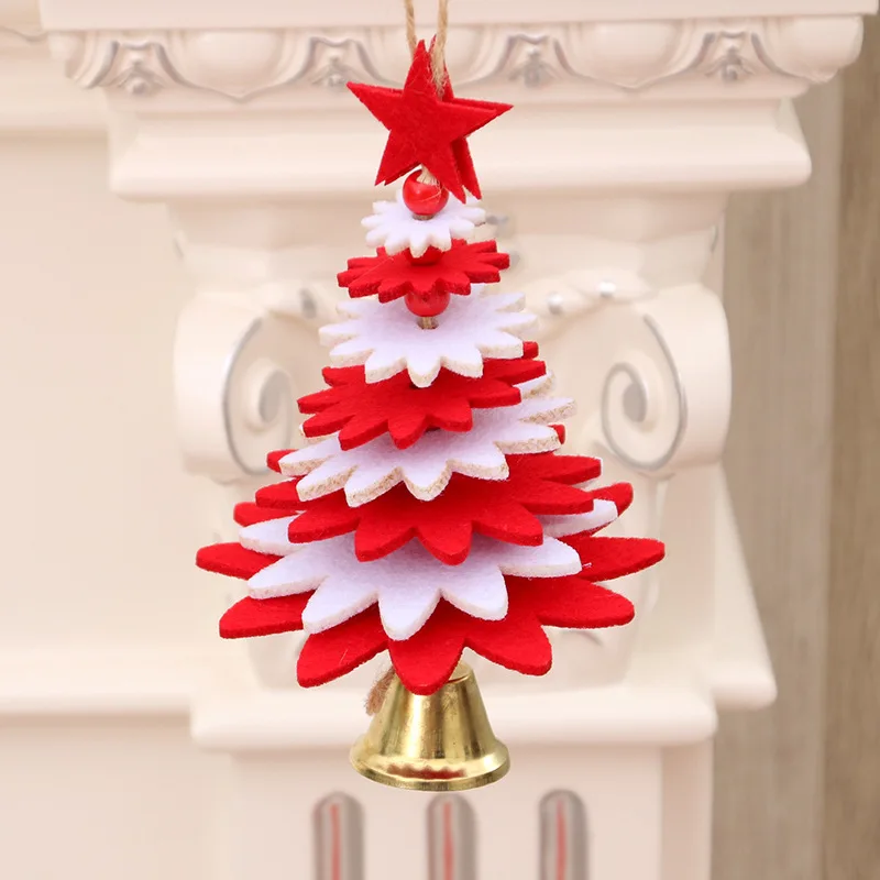 Новая Вращающаяся Рождественская елка украшения для рождественской елки Висячие 3D Подвески со снежинками ткань маленькое украшение в виде колокольчиков для домашнего офиса подарок