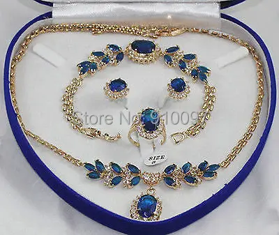 

LHX54013>>Beautiful blue jade bracelet earring ring necklace pendant(