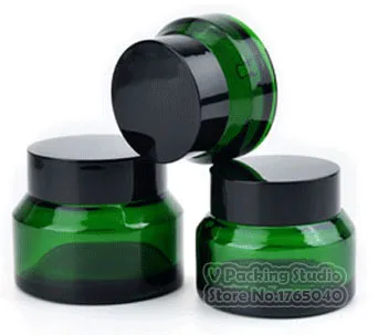 

20g/ml Green Transparent Clear empty cosmetic cream jar bottle cream cap/Sub bottle/cosmetics Green Bottle glass 200pcs/lot