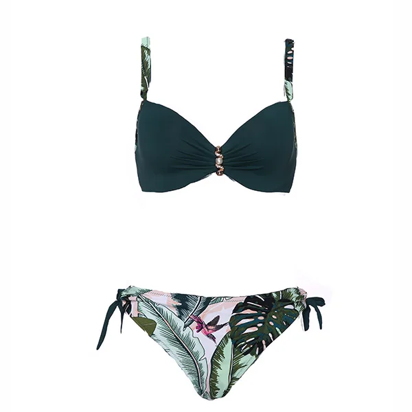 green print bikini