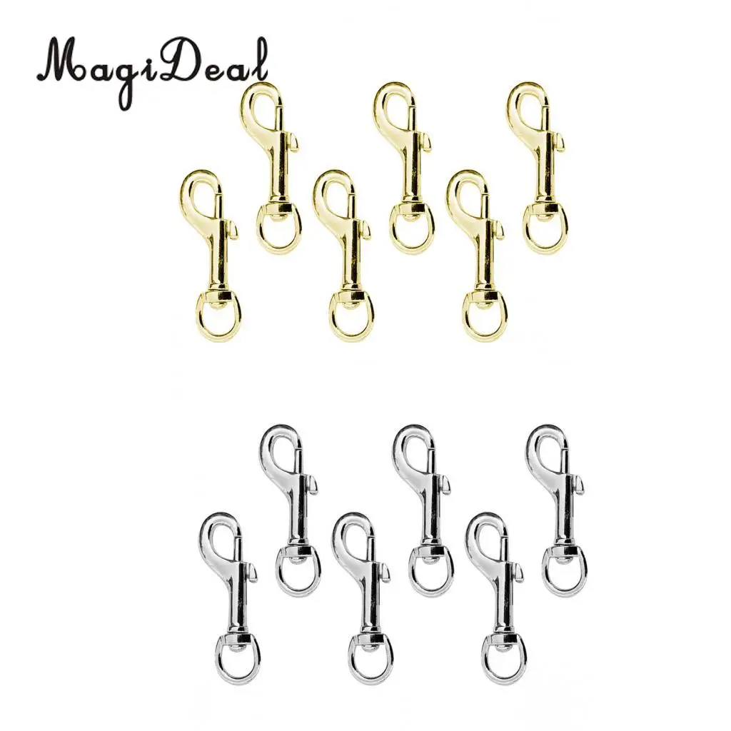 6 Pack 78mm Heavy Duty Zinc Alloy Bolt Snap Hook Swivel Trigger Hook for Dog Lead Leather Craft Outdoor Activities- Gold/Silver