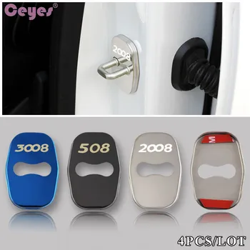 

Ceyes Car Styling Auto Door Lock Cover Badge Case For Peugeot 3008 2008 308 408 508 301 208 Car Accessories Car-Styling 4pcs/lot