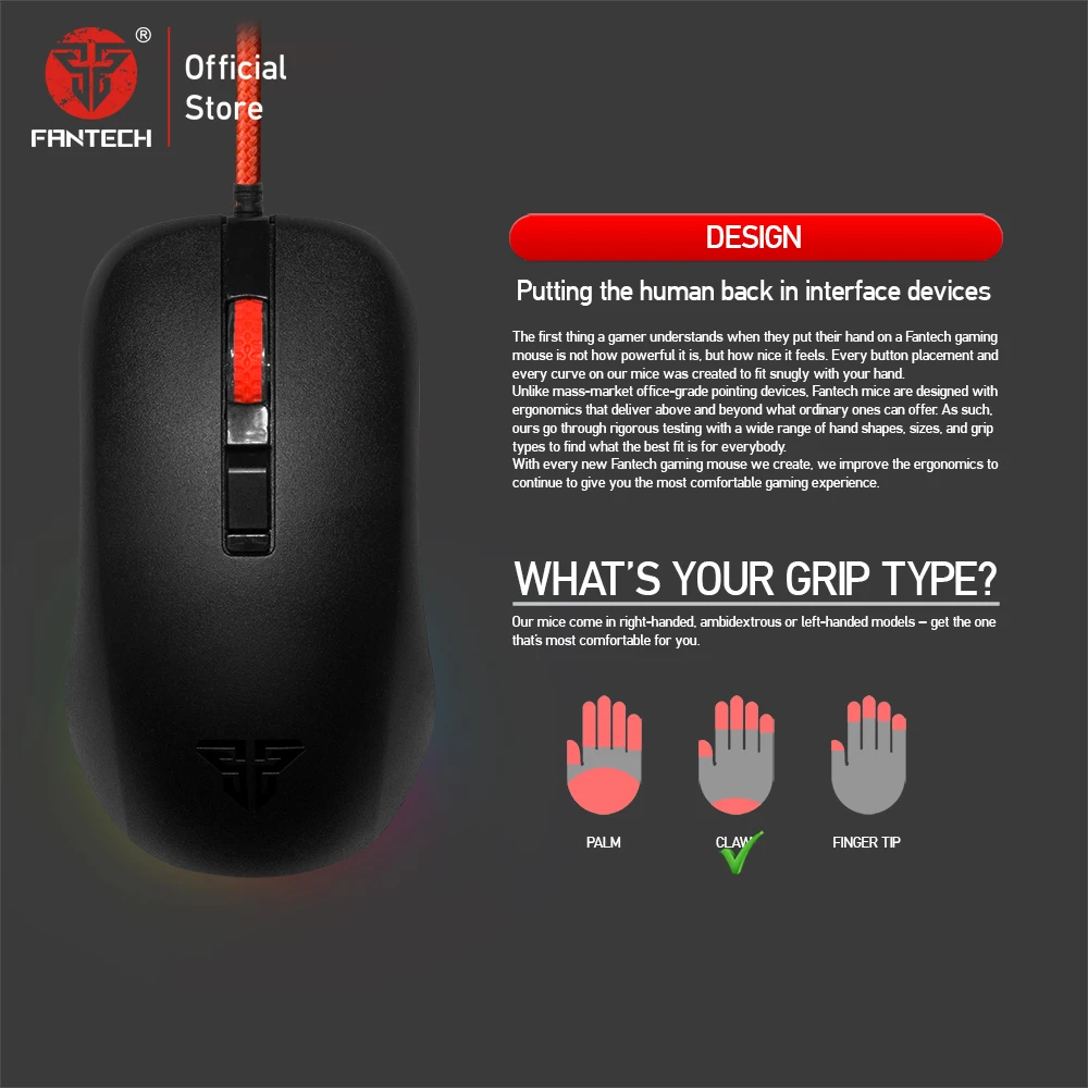 Fantech G13 Проводная игровая мышь Регулируемая 2400 dpi универсальная эргономичная для