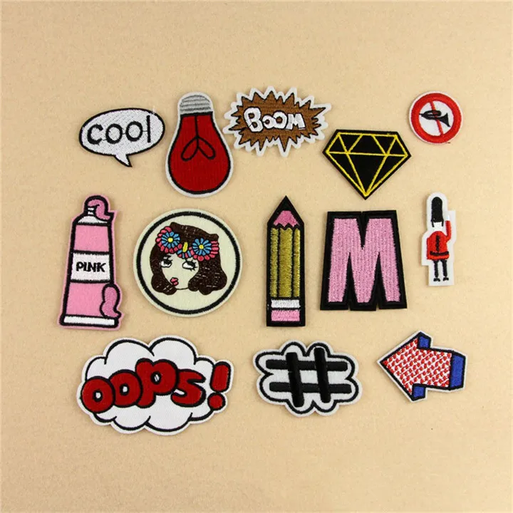 5 Cartoon Stripes Patches For Clothing Applique Embroidery Patch For Clothes Backpack Fabric Patch Ironing Sewing Diy Badges Jackets