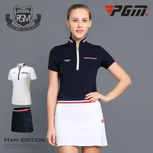 Pgm Golf, женские летние юбки, костюм, женская рубашка с коротким рукавом, плиссированная юбка, быстросохнущая дышащая юбка для похудения, наборы, D0352