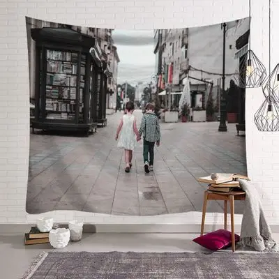 Скандинавский Европейский гобелен городок 3D печатная Настенная картина для женского общежития гобелен богемное пляжное полотенце скатерть одеяло - Цвет: As photo