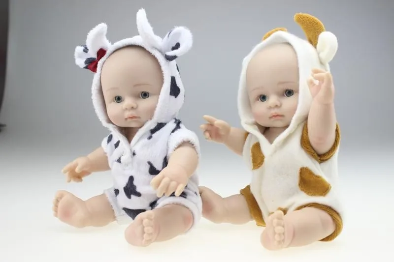 Новый 25 см мини полный Силиконовый Reborn Baby Doll прекрасный овец Костюмы может ввести в воду Обувь для девочек Подарки Brinquedos bonecas