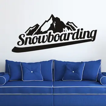 

Wall Decal Snowboarding Snowboarder Board Inscription Mountain Play Room