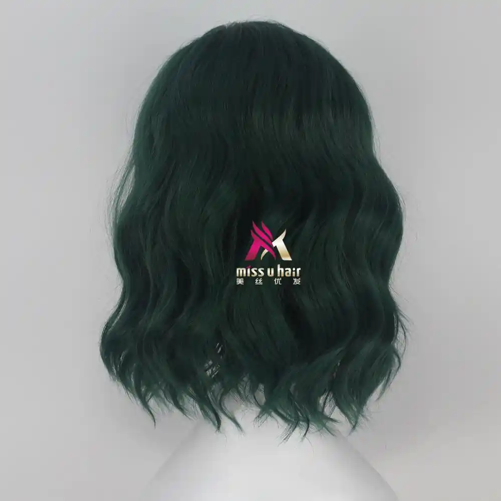 Miss U Peluca De Pelo Corto Sintetico Ondulado Blanco Gris Verde Oscuro Peluca De Cosplay Para Adultos Pelucas De Fiesta De Halloween Para Mujeres Aliexpress