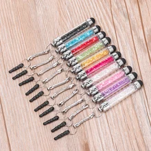 5,5 см модная дверная ручка со стразами стилус с сенсорным экраном ручка колпачок acitive ручка 3,5 мм заглушка от пыли для iPad iPhone PC мобильный телефон